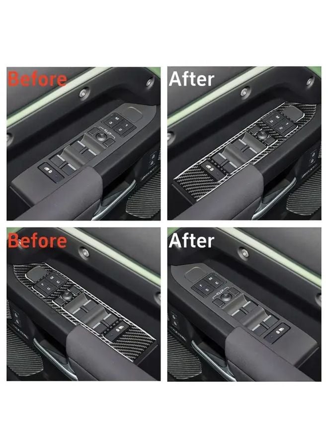 Defender 2020 2023 LHD Window Lift Button Panel Carbon Fiber Cover Decal - Image 2